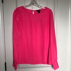 Jcrew Long Sleeve Satin Top